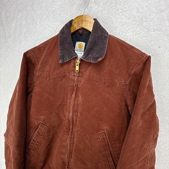 Carhartt Santa Fe Jacket Quilt Lined Mens Small J14 CLY Clay Red - Picture 12 of 14